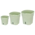 thumbnail image 1 of Unique Bargains S/M/L Plastic Plant Pots Flower Planters with Water Indicator Removable Base, Light Green 3 Pack, 1 of 5