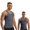 Gray, variant on Men's Seamless Compression Tank Sleeveless Crew Neck Tummy Control Slim Body Shaper XL