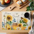 thumbnail image 2 of Yellow Sunflowers Placemats Set of 12, Daisy Bees Elegant Pastoral Floral Placemats for Dining Table, Place Mats for Kitchen Tabletop, Waterproof Wipeable Dining Table Mats Set, 2 of 9