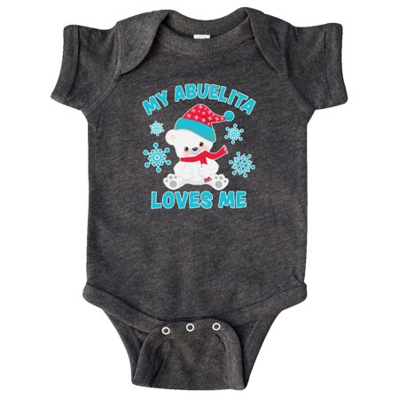 

Inktastic Polar Bear My Abuelita Loves Me in Santa Hat with Snowflakes Gift Baby Boy or Baby Girl Bodysuit