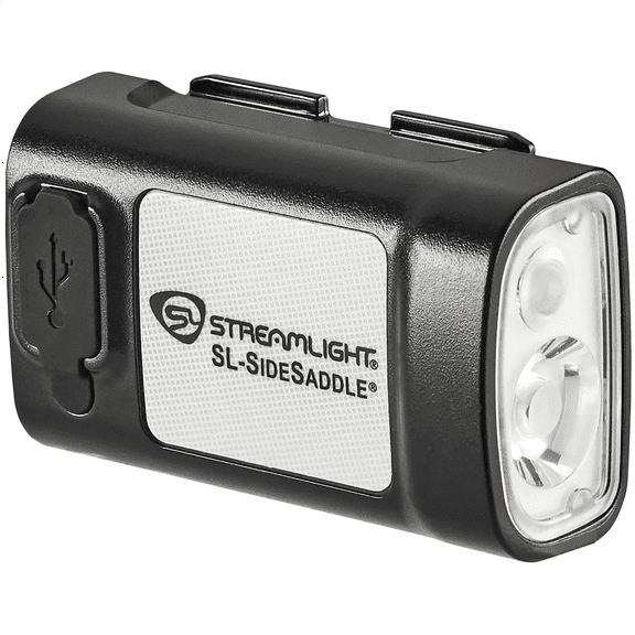Streamlight SL-SideSaddle USB Hard Hat and Helmet Light - Includes Hard Hat and Helmet mount kit (baseplate, slot strap, universal Y-strap), USB-C cord and hat light mount - Black