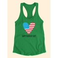 thumbnail image 3 of Fourth Of July Flag Heart Racerback Tank Women -Image by Shutterstock, Female Large, 3 of 7