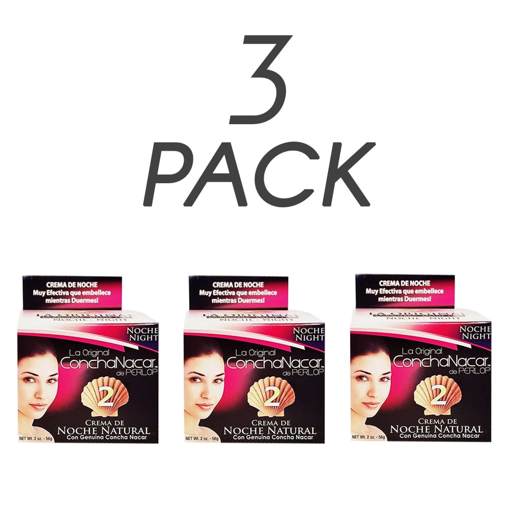 ConchaNacar De Perlop Night Cream #2. Natural Skin Moisturizer & Rejuvenator. Anti-Aging Treatment. 2 oz. Pack of 3
