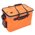 thumbnail image 2 of Bolsa de agua para pesca, cubo para peces, EVA, portátil, plegable, para peces vivos, bolsas de pesca gruesas multifuncionales, color naranja, 2 of 5