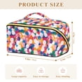 thumbnail image 4 of FORMRS Makeup Bag Travel Cosmetic Organizer for Women Fold Flat Zipper Pouch with Handle, White Colorful Circles, 4 of 8