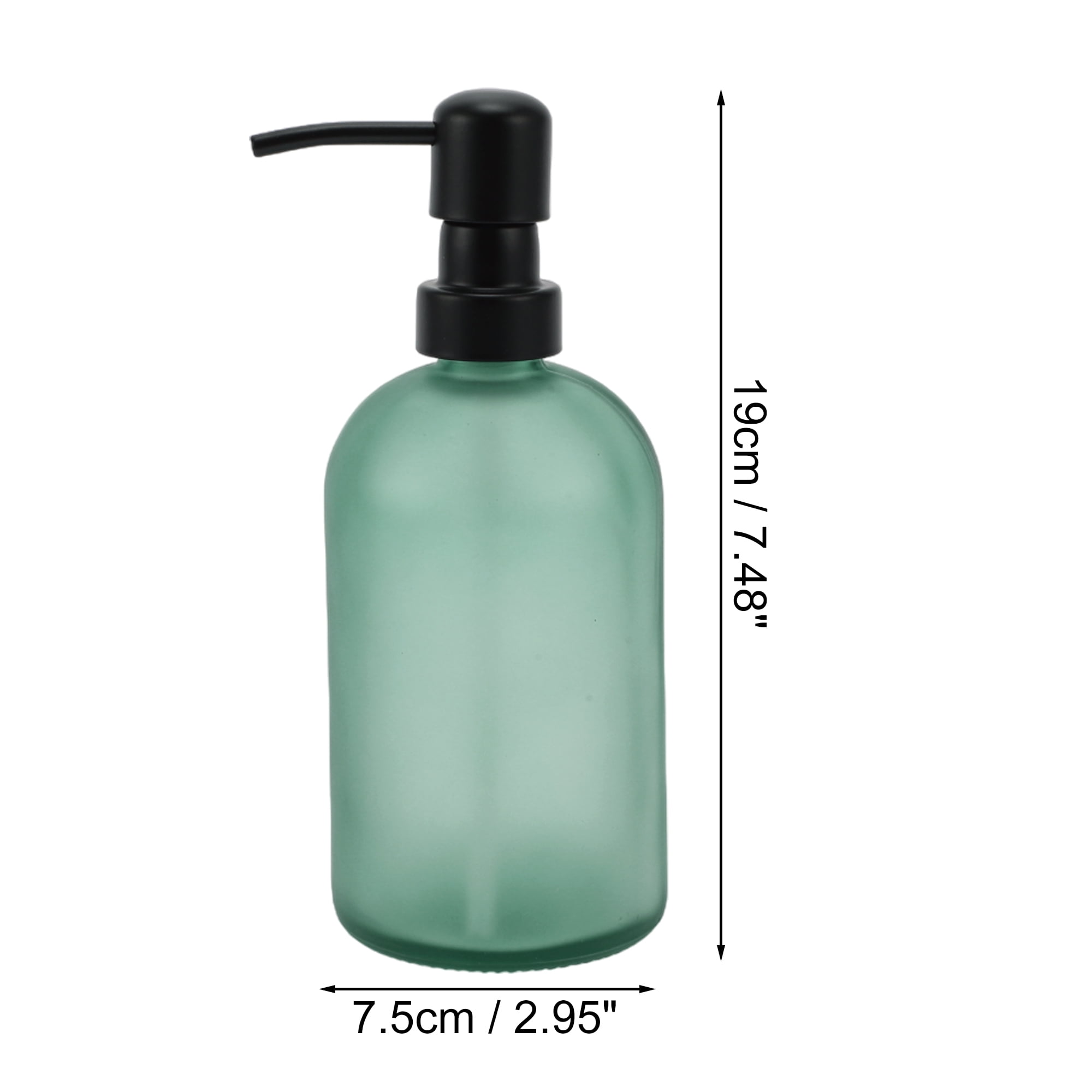 Unique Bargains 1 Pc Simple Cylindrical Soap Pump Dispenser for Hotel 400ml Lake Blue Black