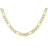 Jewelers 14K Solid Gold 5MM Diamond-cut Pave Figaro Chain Necklace BOXED