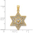 thumbnail image 4 of 14K Two-Tone Polished Reversible Filigree Star Of David Pendant Made In United States k5709, 4 of 5