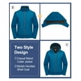 thumbnail image 3 of Little Donkey Andy Men's Lightweight Insulated Hybrid Jacket for Hiking Running Ski Thermal Warm with Removable Hood Light Blue L, 3 of 7