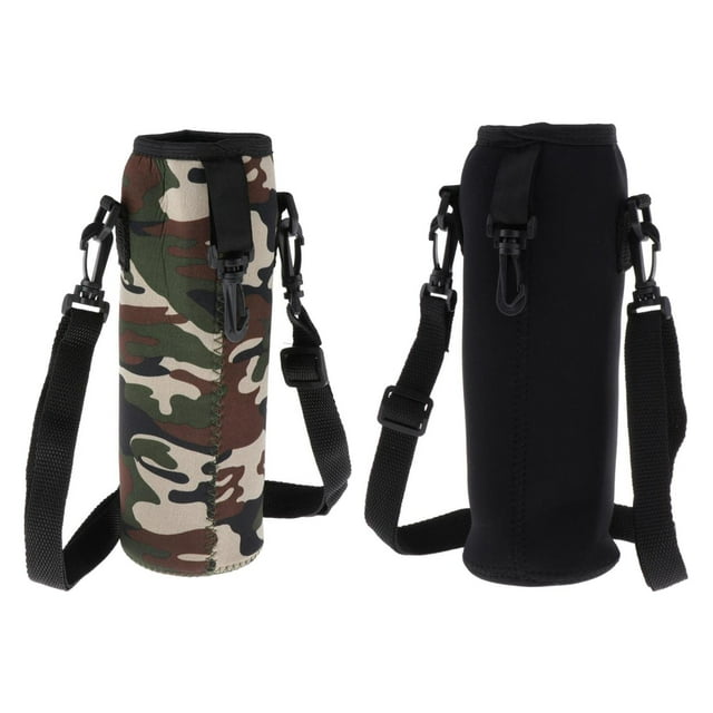 2x Insulated Neoprene Water Bottle Sleeve Bottle Sleeve Coffee Jar Insulator with Shoulder Strap Baoblaze Botella portadora