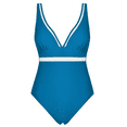 thumbnail image 2 of Hilor Women's One Piece Swimsuit Plunge V Neck Monokini Sexy Low Back Mesh Swimwear Bathing Suits, 2 of 8