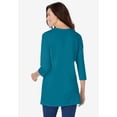 thumbnail image 2 of Woman Within Plus Size Perfect Three-Quarter Sleeve Crewneck Tunic, 2 of 6
