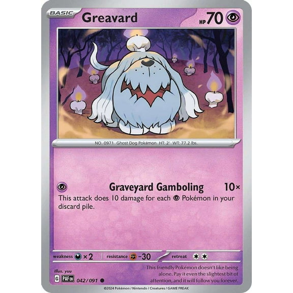 Pokemon Paldean Fates Common Greavard #42