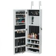 thumbnail image 5 of Full Mirror Wooden Wall Mounted 4-Layer Shelf With Inner Mirror 3-Color LED Light Jewelry Storage Mirror Cabinet - White, 5 of 9