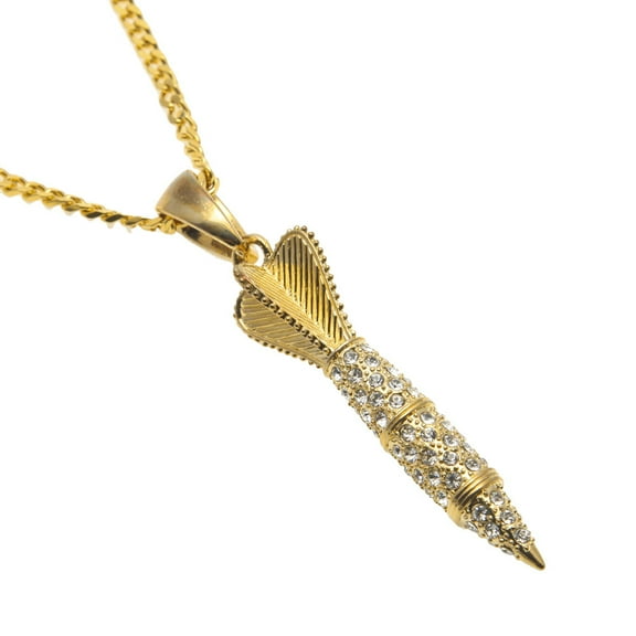 14K Yellow Gold Rocket pendantnecklaces Men Hiphop/Rock fashion vintage necklace male jewelry gifts Drop