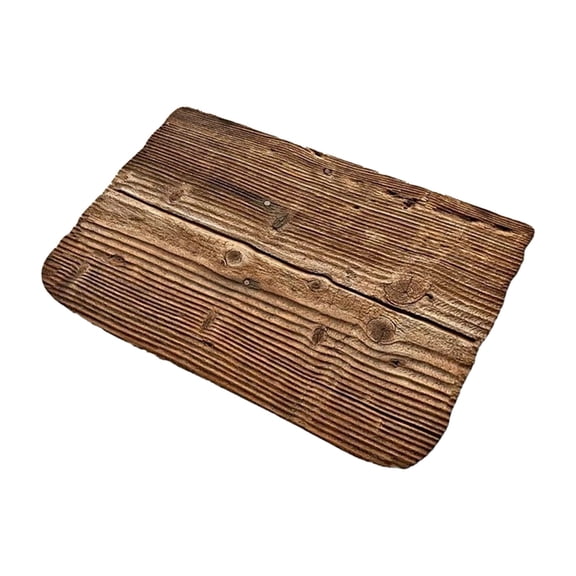 Anckoeil Wood Grain Print Diatomaceous Earth Bath Mat, Absorbent Non-Slip Floor Mat, Multicolor Polyester Rug, 23.6 x 15.7 in