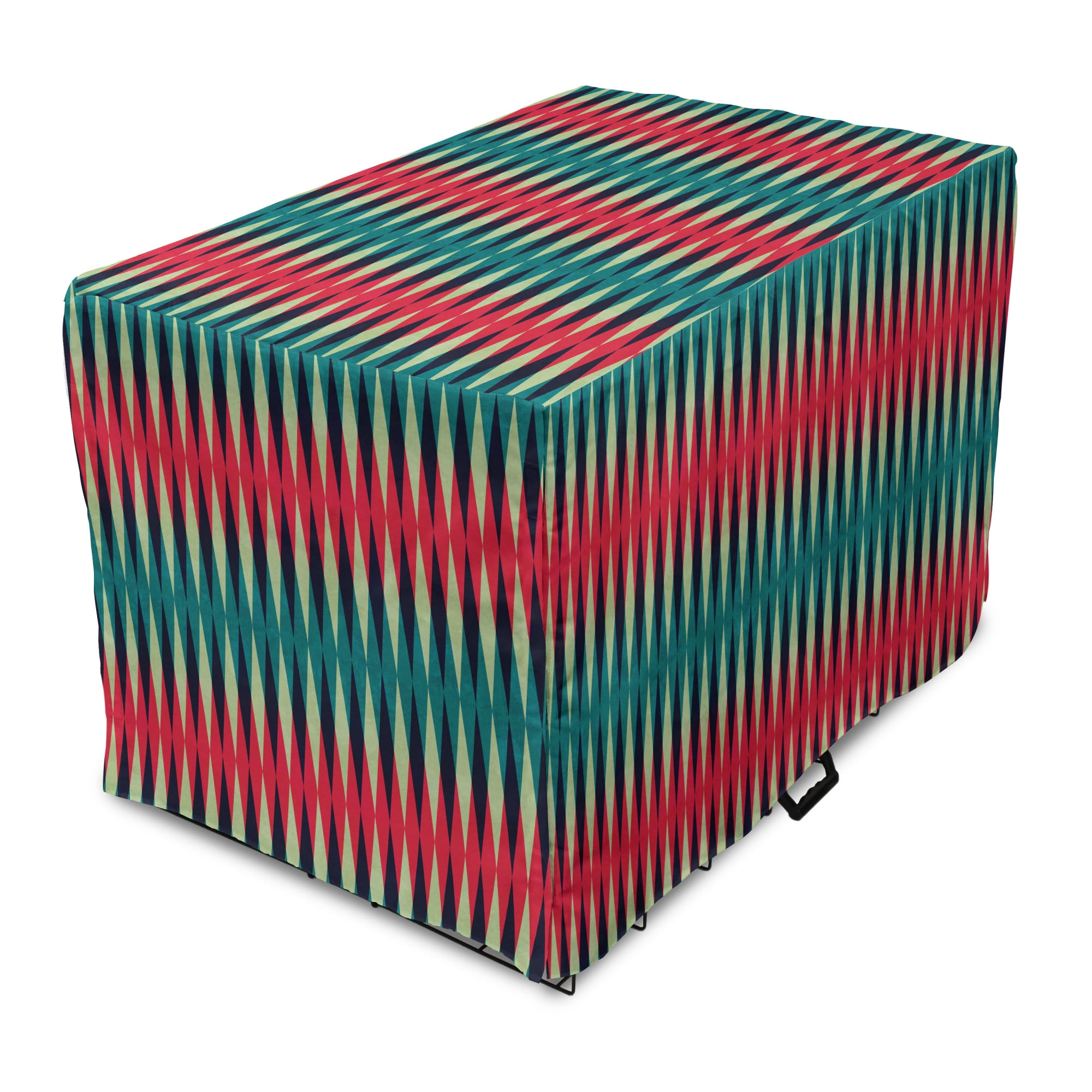 Rhombus Dog Crate Cover, Classical Design of Altered Harlequin Pattern