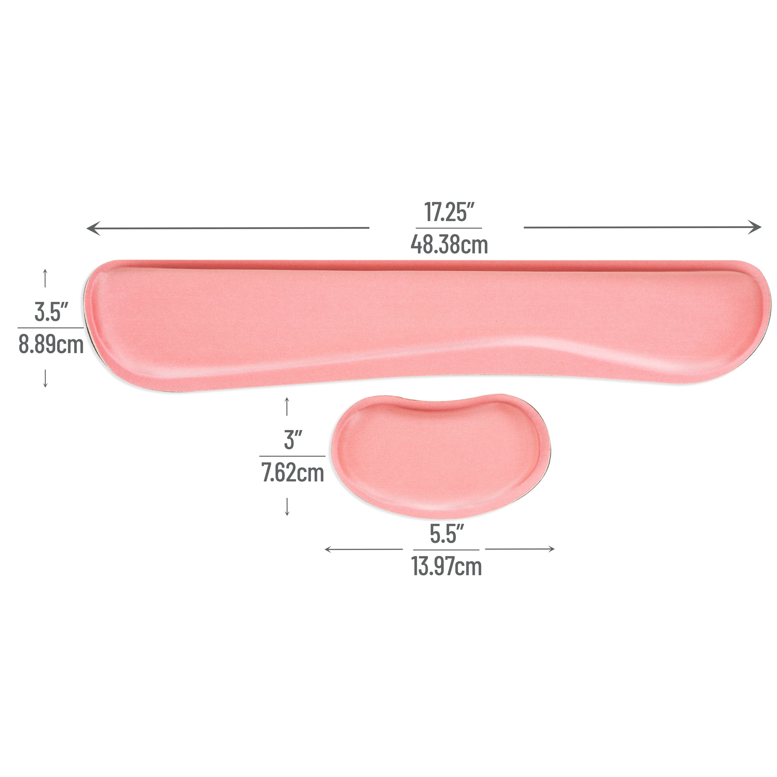 Mind Reader Ergonomic Wrist Rest Set, Keyboard and Mouse Support with Memory Foam, Non-Slip Base, Office and Gaming, Pink