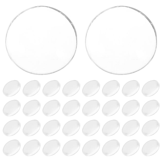 FONDOTIN Abstract Art Glass Cabochon Round Glass Dome Transparent 100pcs for DIY Projects