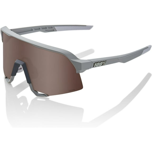 100% S3 Sunglasses - Soft Tact Stone Grey; HiPER Crimson Silver Mirror