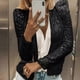 thumbnail image 3 of Women's Cardigan Long Sleeve Shiny Sequin Coat Open Front Casual Female Jacket, 3 of 5