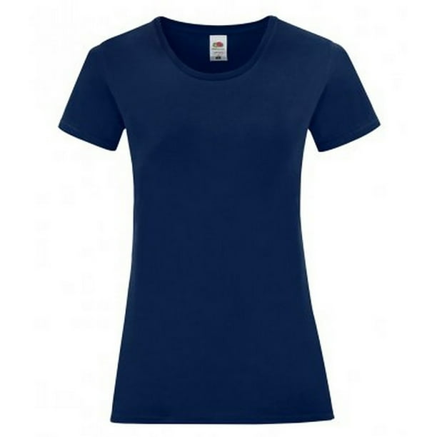 Fruit Of The Loom - Camiseta Icónica para mujer señora (Marino)