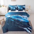 thumbnail image 1 of YST Boys Racing Car Bedding Comforter Set, 7-Piece, Extreme Sports Theme, Twin, Blue, 1 of 4