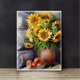 thumbnail image 3 of Kits de bordado y pintura con hilo de algodón y girasoles para punto de cruz, redondos, para manualidades, decoración del hogar, 12 x 16 pulgadas, 3 of 5