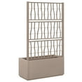 thumbnail image 5 of vidaXL Garden Planter with Trellis Light Brown 31.5"x14.2"x55.1" PP, 5 of 8