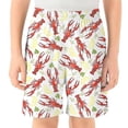 thumbnail image 2 of HXWCHs Boys Quick Dry Active ShortsBoys Casual Lobster Print Shorts Lightweight Soft Fabric for Everyday Beach Play and Machine Washable Comfort5-6 Years White, 2 of 4