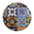 thumbnail image 4 of Orinice Colorful Tiles Pattern Round Table Cover Stain Resistant Washable Indoor Outdoor Tablecloth Kitchen Dining Wedding Parties Picnic Camping 100% Polyester Fiber 31-35, 4 of 8
