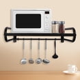 thumbnail image 4 of Dwellnix Wall Mounted Shelf Metal Microwave Oven Shelf Heavy Duty Shelves Household Black, 4 of 7