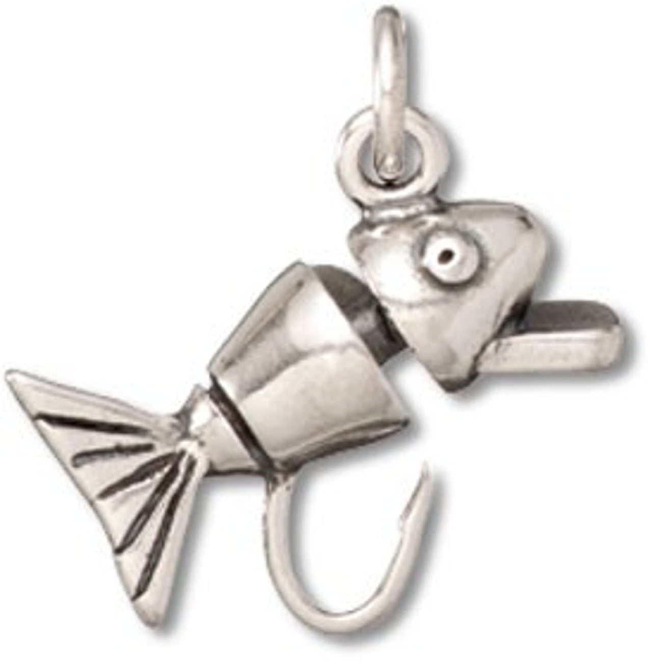 Sterling Silver Fishing Lure Charm on a Box Chain Necklace