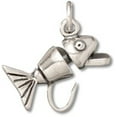 thumbnail image 1 of Sterling Silver 30" 1mm Box Chain 3D Fishing Hook Lure Pendant Necklace, 1 of 2