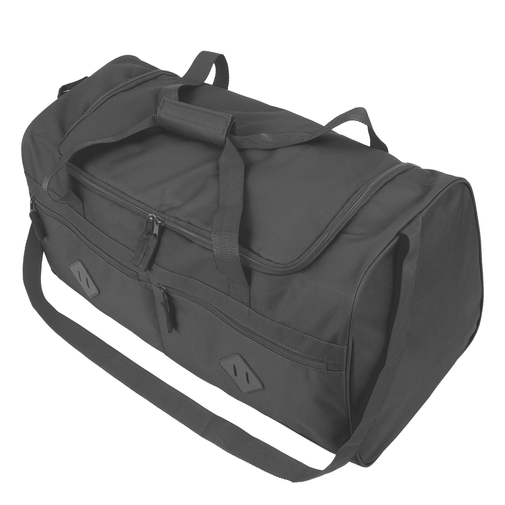 24 Pack 24 Inch 55 Liter Overnight Duffel Bags with Zippered Pockets for Men, Women, Sports, Gym, Travel, Commuting in Black