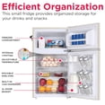 thumbnail image 4 of Frigidaire 3.1 Cu. ft. 2-Door Compact Retro Refrigerator with Freezer, Bar Fridge with Side Bottle Opener, Cream, 4 of 9