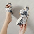 thumbnail image 5 of HAOTAGS Womens Summer Wedge Sandals Slide Sandals Fish Mouth Vintage Flower Casual Beach Shoes White Size 7.5, 5 of 5