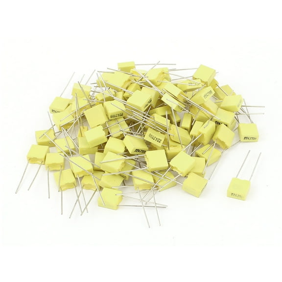 50Pcs 100V 0.22uF 220NF Radial Box Type Film Correction Capacitors