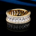 thumbnail image 3 of GM Esme 18K Gold Plated Eternity Rings Men Women Cubic Zirconia Wedding Promise Engagement Rings Size 8, Wedding Engagement Wedding Anniversary Gift, 3 of 5