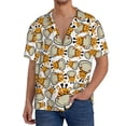 thumbnail image 2 of Ratiio Giraffes Head Print Mens Casual Short Sleeve Shirts Button Down Textured Shirts Summer Beach Shirt with Pocket Men's Casual Short-sleeved Shirt, 2 of 5