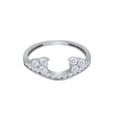 thumbnail image 1 of Round White Cubic Zirconia Three Stone Enhancer Guard Ring 14K White Gold Ring Size - 10, 1 of 3