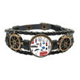 thumbnail image 1 of London Big Ben Booth lluvia buzón Pulsera marina tejida en cuero, 1 of 4