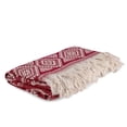 thumbnail image 5 of STP Goods  Elephant Cotton Blanket & Bedspread w/ Fringe Bordeaux, 5 of 9