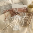 thumbnail image 2 of Women Strap Satin Panties Low Rise See Through Invisible Thongs Hollow Out Thin Mesh Sheer Briefs, 2 of 8