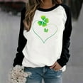 thumbnail image 2 of Bowake Chandail de la Saint-Patrick pour Femmes à Col Rond Imprimé Manches Longues Raglan Décontracté Ample, 2 of 4