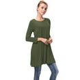 thumbnail image 2 of LELINTA Women Plus Size Summer Tunic Dress V Neck Casual Loose Flowy Swing Shift Dresses, Black/ Green/ Navy Blue/ Wine Red/ Caramel, S-2XL, 2 of 3