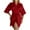 Red, variant on Tnhcen Women's Silk-like V-Neck Open-Front Short Sleepwear Robe | Bathrobe for Home | Pajamas Lounge wear S-XL