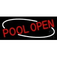 thumbnail image 1 of Red Pool Open LED Neon Sign 10 x 24 - inches, Clear Edge Cut Acrylic Backing, with Dimmer - Bright and Premium built indoor LED Neon Sign for Bar decor., 1 of 7