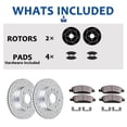 thumbnail image 3 of Kit de frenos delanteros Acinoparts con discos perforados y ranurados de 27,5 cm, 3 of 8