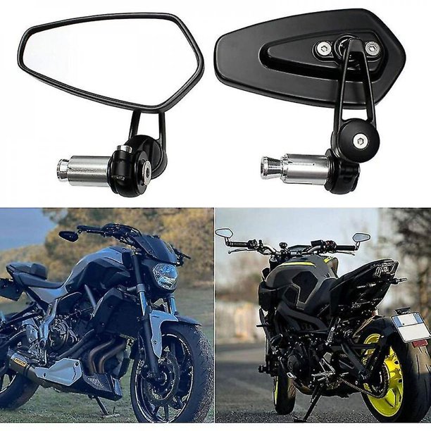 Espejos para manillar de motocicleta, espejos para motocicleta Xj6 Mt01 Mt03 Mt07 Mt09 (negro) PTI